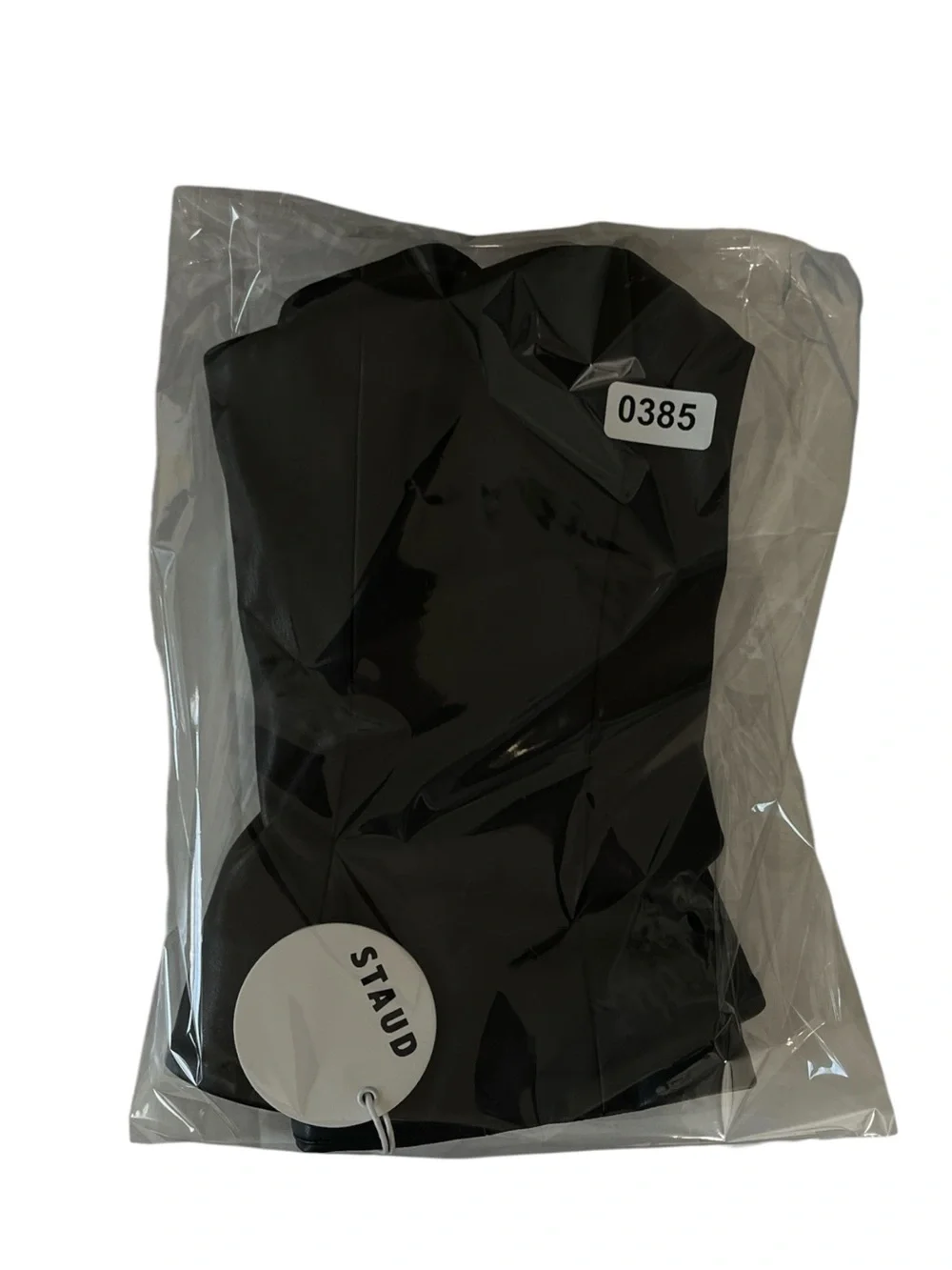NWT Staud Tracing Top in Black Size 0 Faux Leather